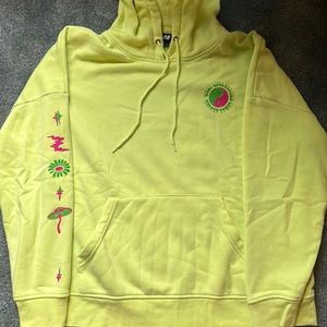 This A-LAB Hoodie is light green with a trippy design.